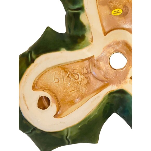 Cardinal Christmas Serving Dish Holly Leaf Relish Tray Candy Nuts Vintage - Picture 8 of 10